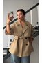 Camel Premium Belted Oversize Trench Coat - 2
