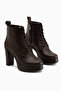 Camia Brown Lace-Up Platform Heeled Women's Boots - 3