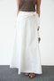 White Scarf Detailed Side Zipper Midi Skirt - 2