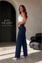 Dark Blue Wide Leg Jean Pants - 4