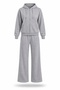 Gray Hooded Tracksuit Set