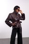 Plum Belted Faux Leather Jacket 2072 - 6