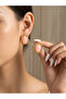 Pink Oval Stone Vintage Earrings - 2