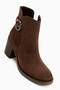 Tania Brown Suede Buckle Detailed Heeled Women's Boots - 2