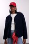 Navy Blue Buttoned Fleece Jacket 23265 - 2