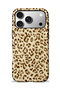 Compatible with iPhone 17 Pro Max / 18 Pro Max - Beige Leopard, Dual Layer Cover, Glossy Surface Protective Case