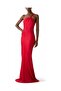One Shoulder Bias Gown, Red One Shoulder Evening Dress - 2
