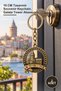 2 Pieces Metal Galata Tower Keychain – 10 cm Designed Souvenir Keychain, Galata Tower Accessory