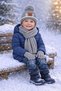 6-12 Years Old Children's Cotton Scarf, Beanie and Glove Set with Teddy Bear and Lettering, Set of 3