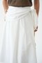 White Scarf Detailed Side Zipper Midi Skirt - 4