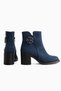 Tania Navy Blue Suede Buckle Detailed Heeled Women's Boots - 6