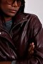 Burgundy Faux Leather Bomber Jacket 100020 - 2