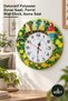 2 Pieces of Wall Hanging Polyester Clocks with Parrots – Decorative Polyester Wall Clock, Parrot Wall Clock, Hanging Clock