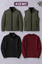 4-Piece Men's Winter Set – 1 Puffer Jacket + 1 Vest + 2 Knit Sweaters