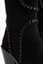 Gertie Black Suede Western Women's Boots with Stitching Detail - 5