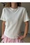 White Decorative Stitching Detailed Tok Textured T-Shirt - 4