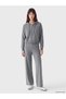 Gray Hooded Women's Knitwear Cardigan
