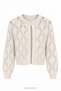 Perforated Diamond Patterned Knitwear Cardigan Cream