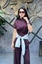 Premium Special Production Drawstring Waist Zippered Wide Leg Zero Sleeve 3-Piece Tracksuit Set Sun548