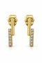 Xuping Stone Geometric Earrings 1.5 cm – Gold Color Minimal Chic Women's Earrings