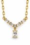 Xuping Baguette Stone V Model Necklace 40+5 cm – Gold Color Stylish Women's Necklace - 3