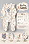 3-Piece Baby Rompers with Ruffled Shoulder Detail and Zippered Booties – Rabbit, Lamb and Chick Patterned, 100% Cotton - 4