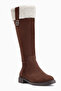 Marlena Brown Suede Fur Detailed Women's Boots - 2