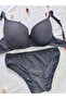 Jacquard Patterned Women's Bra Panty Set - Supported / Covered Bra Set, Set of 2 - 4