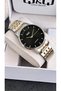 Wedding Engagement Promise Gift Steel Band Gold Silver Color Men's Wrist Watch - 3