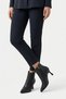 Nerme Parted Side Zipper Women's Classic Thin Heeled Boots Black Leather - 6
