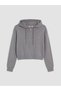 Gray Hooded Women's Knitwear Cardigan - 4