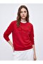 Regular Fit Sign Printed Crew Neck Red Sweatshirt - 2