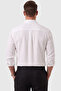 Men's Slim Fit 95% Cotton Striped Textured White Non-Iron Shirt 2600002 - 4