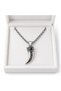 Blue Detailed Tooth Shape Men's Necklace – 60 cm Stylish Accessory with Albanian Chain - 2