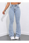 Women's Ice Blue Spanish Flare Jean Pants - 3