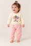 Baby Girl Set with Floral Appliques and Bow Detail, 2-Piece Top and Bottom Set, Seasonal, 6 9 12 18 24 Months - 5