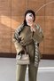 Pencil Belted Striped Trousers Design Modest Women's Scuba Suit - 7