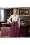 Elastic Waist 3-Layer Ruffle Viscose Fabric Skirt, Mevlana Long Cotton Skirt, Size 38-46