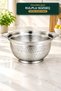 Stainless Steel Strainer with Handle 25 cm Perforated Pasta Vegetable Fruit Washing Strainer with Stand
