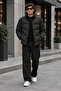New Now Men's Black Stand Collar Puffer Jacket - 4