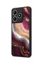 Realme C61 Compatible Burgundy Marble Patterned Shockproof Case with Camera Protection - 3