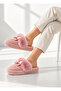 Luxurious Plush and Ribbon Detailed Warm Home Slippers Suede House Slippers Dowry Gift Slippers Stc1366 - 5
