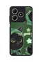 Realme C61 Compatible Green Bandana Cat Patterned Camera Protected Shockproof Case