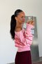 Women's Pink Boat Neck Striped Knit Sweater - 5