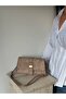 Women's Eyzep Model Suede Shoulder & Crossbody Bag with Adjustable Knot Strap - 7