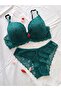 Lace Hollow Bra Panty Set - 2-Piece Women's Lingerie Set Without Sponge Wire - 4