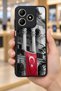 حافظة مقاومة للصدمات متوافقة مع Realme C61 مع نمط العلم التركي لحماية الكاميرا - 6