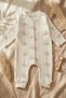 Brown Bow Patterned Fabric 100% Cotton Baby Boy Romper 3-6-9 Months - 4