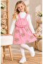 New Season Daisy Patterned Ruffled Double Set Salopet Dress & Ribbed Bodysuit Suitable for Kindergarten & Nursery - 3