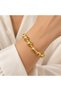 Women's Bracelet - Gold Color Leaf Pattern Beaded Women's Bracelet - 2